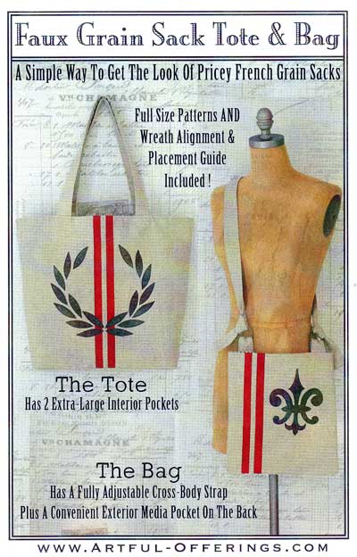 Faux Grain Sack Tote & Bag Pattern - Retail $10 - Click Image to Close