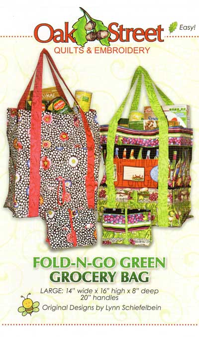 Fold-N-Go Green Grocery Bag Pattern - Retail $9.50 - Click Image to Close