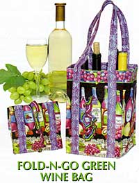 Fold-N-Go Green Wine Bag Pattern - Retail $9.50